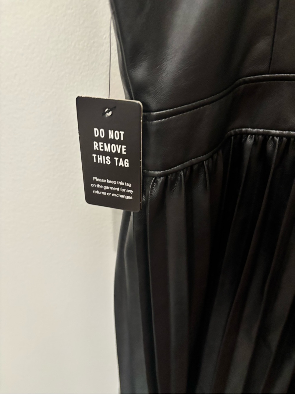 New Express Faux Leather Pleated Dress Size Small - Picture 6 of 8